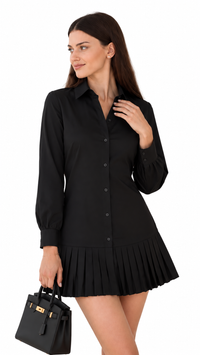 Robe Chemise Courte Plissée – Élégance Aérienne – vue de dos – Gilles de Beaumont