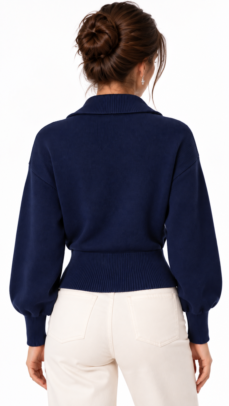 Cardigan Femme Zippé en Maille – Élégance Douce