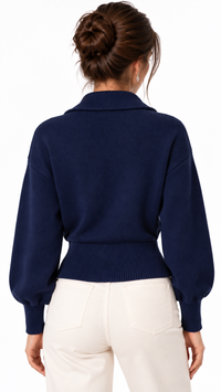 Cardigan Femme Zippé en Maille – Élégance Douce