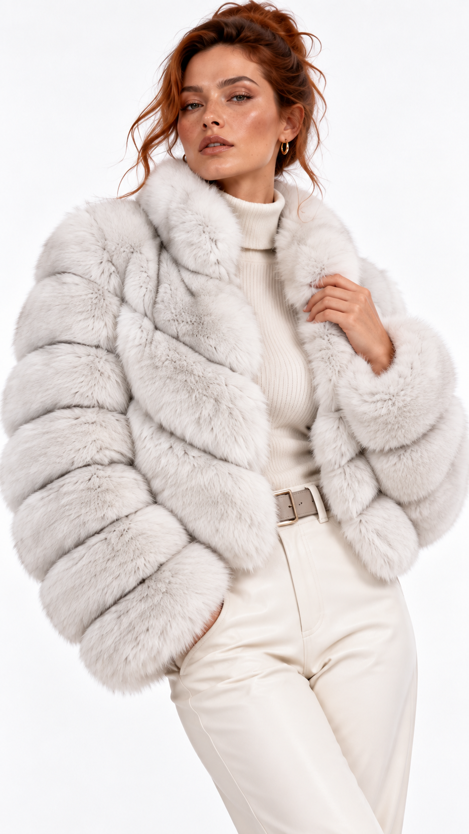 Veste courte femme en fausse fourrure Héritage Velours – vue mode – Gilles de Beaumont