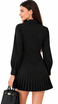 Robe Chemise Courte Plissée – Élégance Aérienne – présentation du produit – Gilles de Beaumont