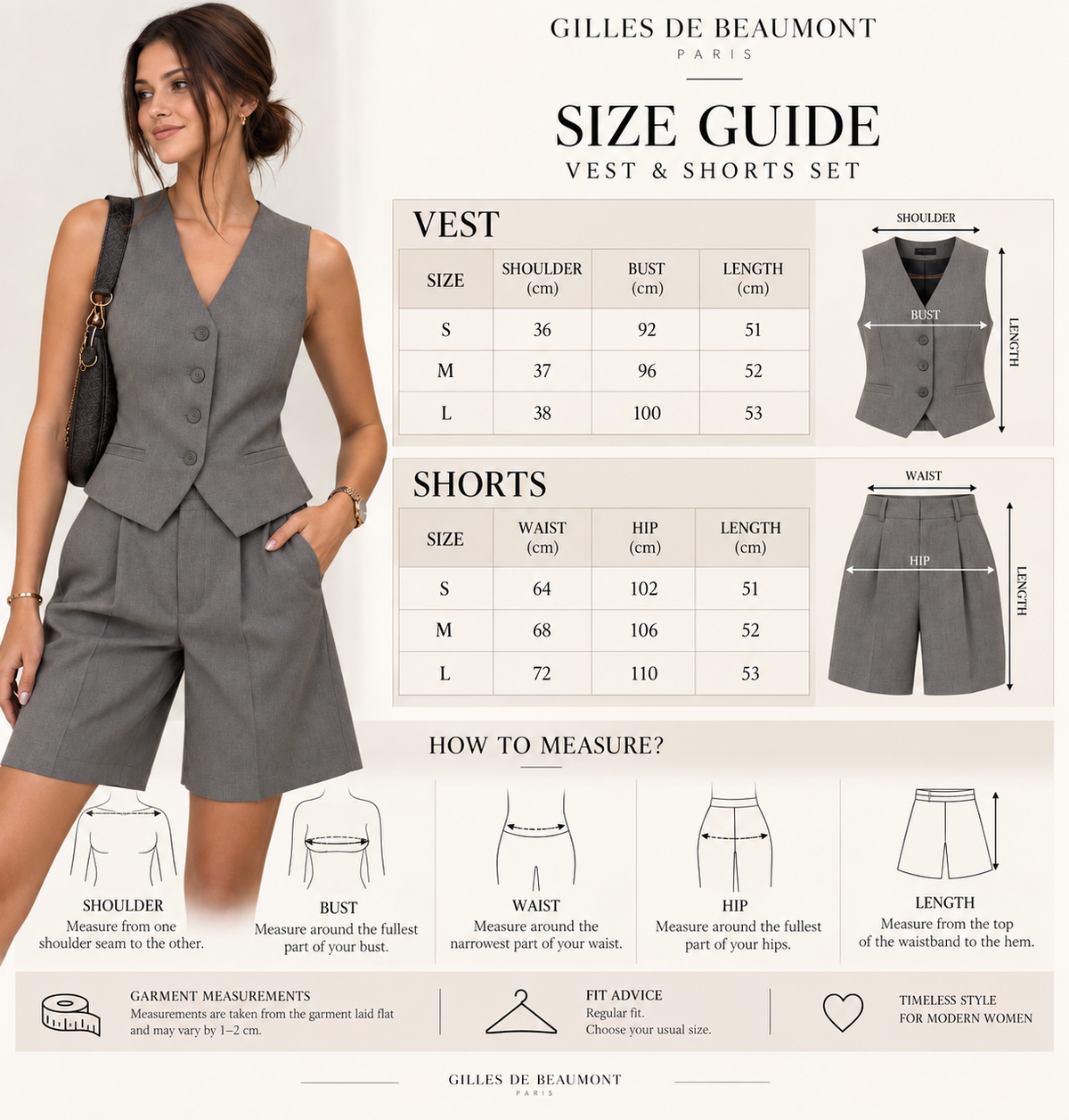 Ensemble Femme Gilet & Bermuda – Tailleur d’Été
