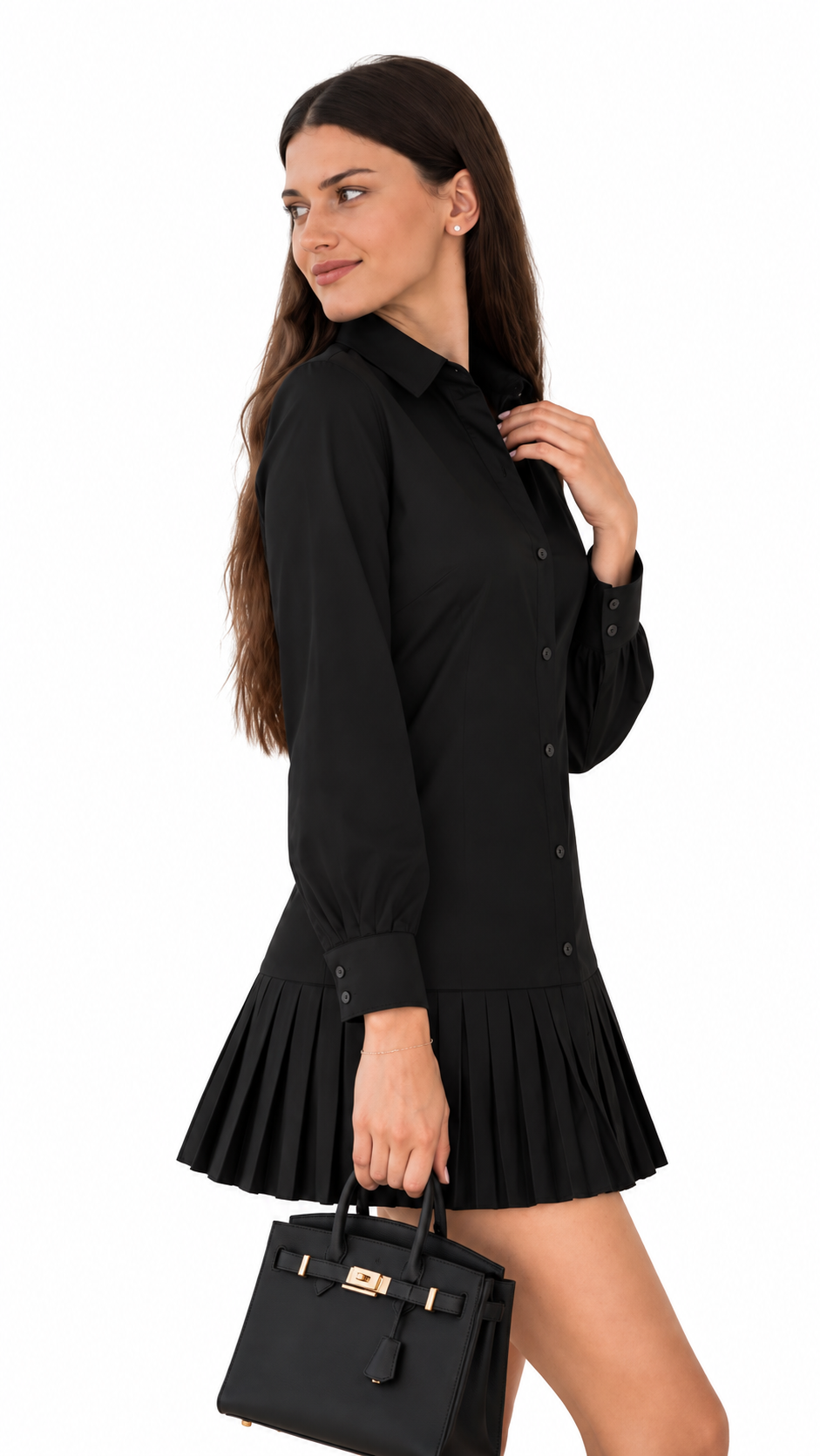 Robe Chemise Courte Plissée – Élégance Aérienne – détail de la matière – Gilles de Beaumont