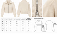 Cardigan Femme Zippé en Maille – Élégance Douce