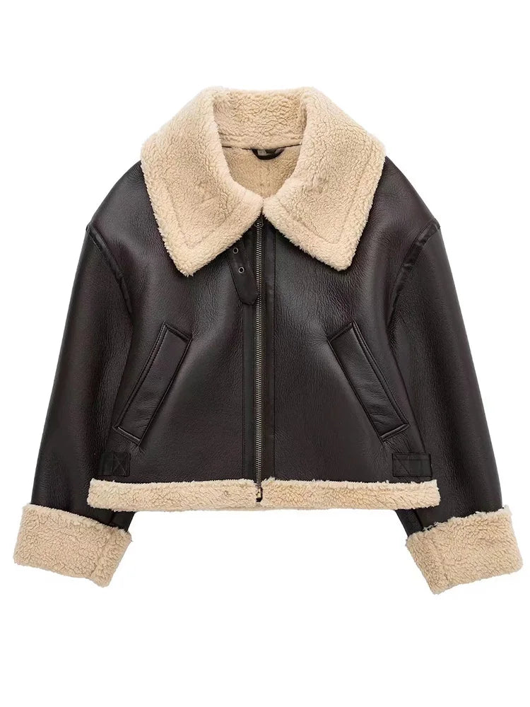 blouson aviateur femme chocolat detail finitions.jpg