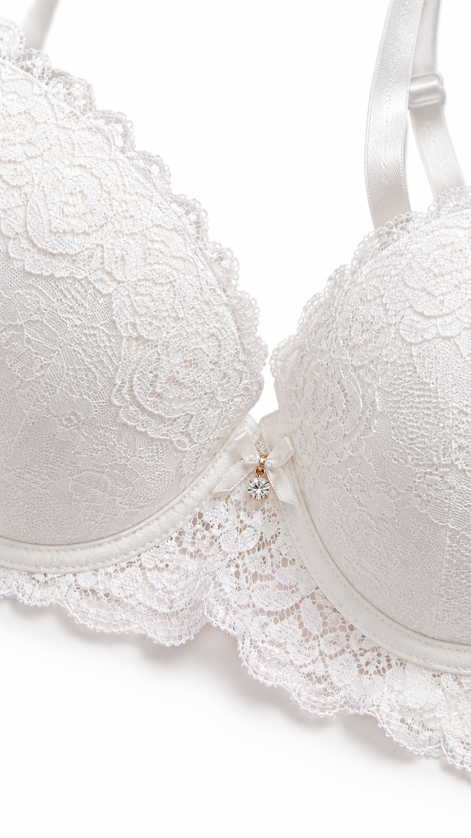 Détail soutien-gorge blanc en dentelle – Désir Précieux – Gilles de Beaumont