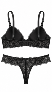 Ensemble lingerie noir en dentelle vue dos – Désir Précieux – Gilles de Beaumont