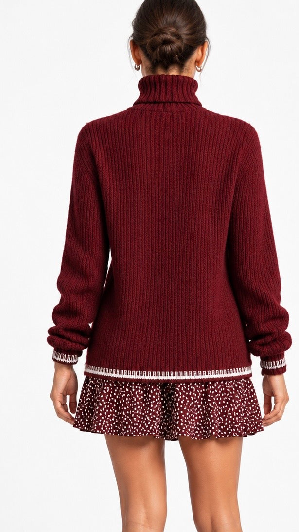 Robe pull femme en maille jacquard Éclat Rétro – visuel 6 – Gilles de Beaumont