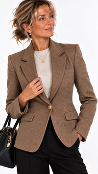 Blazer femme court en laine mélangée Héritage Gris – guide des tailles – Gilles de Beaumont