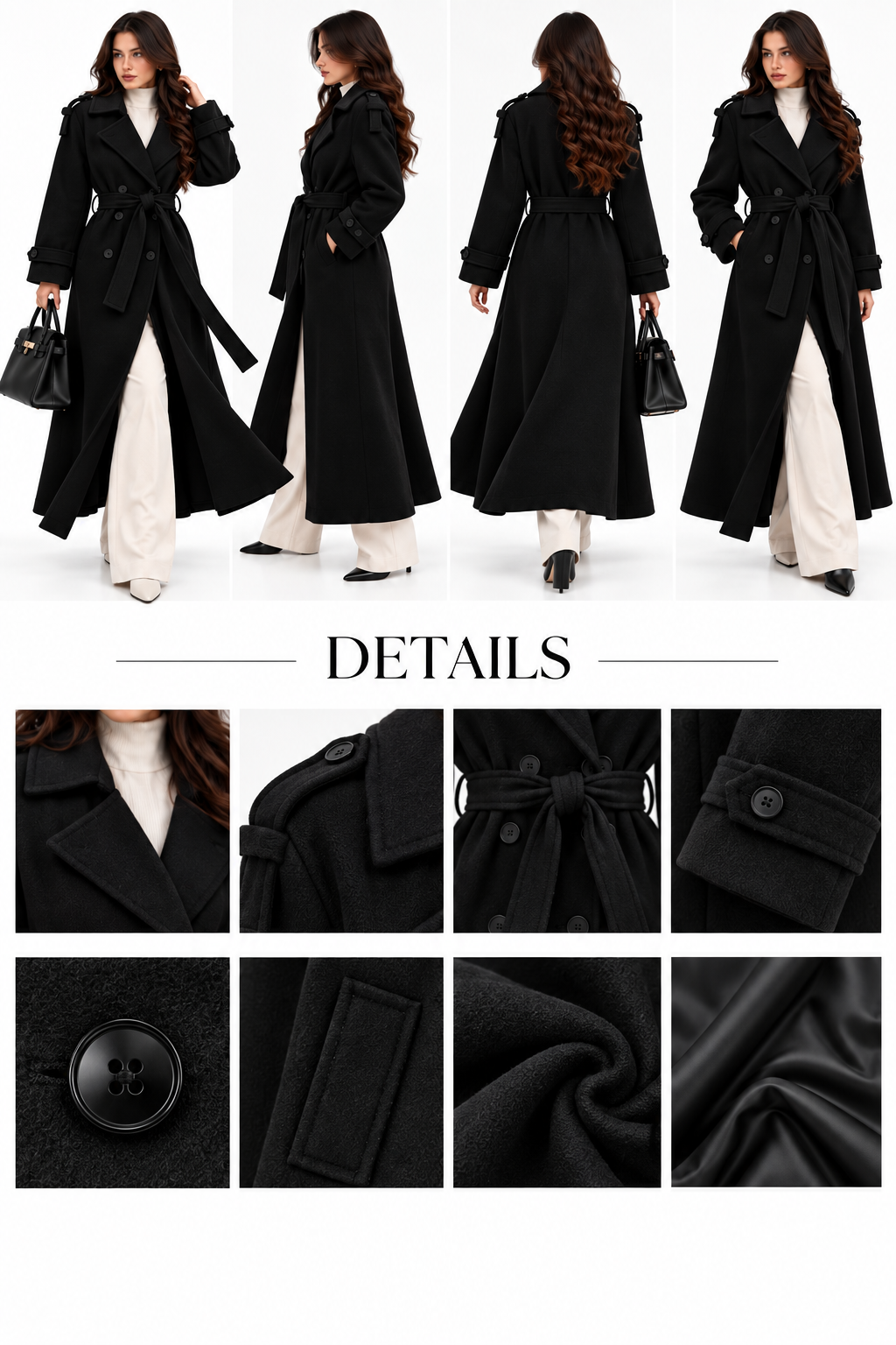 Manteau Femme Croisé Ceinturé – Héritage Tailleur – vue produit 10 – Gilles de Beaumont