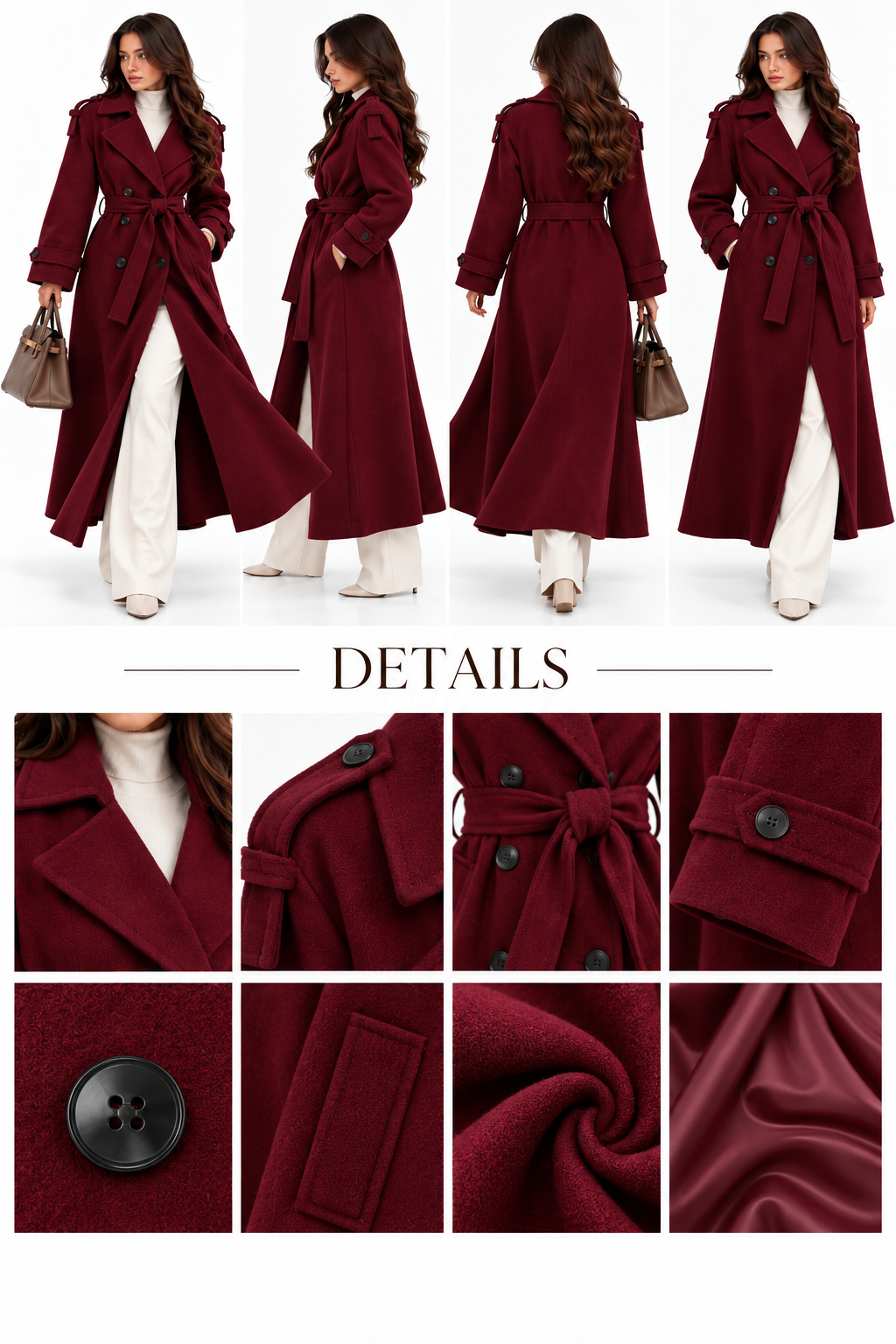 Manteau Femme Croisé Ceinturé – Héritage Tailleur – vue produit 14 – Gilles de Beaumont