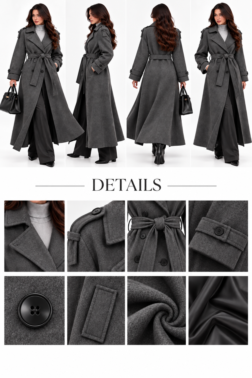 Manteau Femme Croisé Ceinturé – Héritage Tailleur – vue produit 18 – Gilles de Beaumont