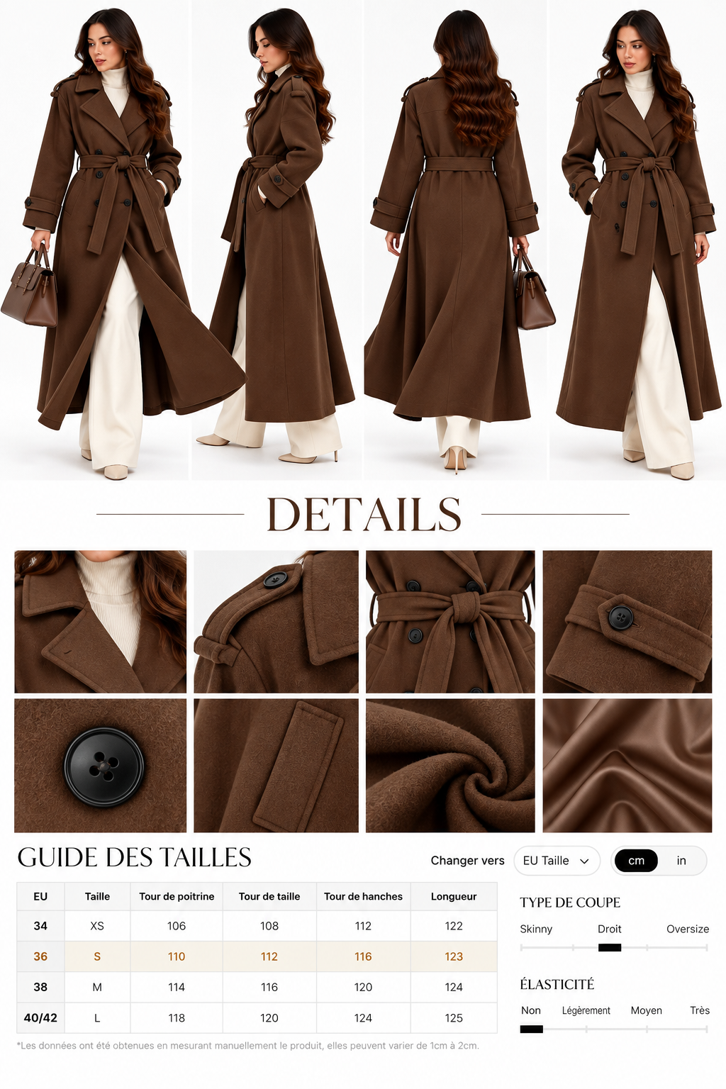 Manteau Femme Croisé Ceinturé – Héritage Tailleur – vue produit 23 – Gilles de Beaumont